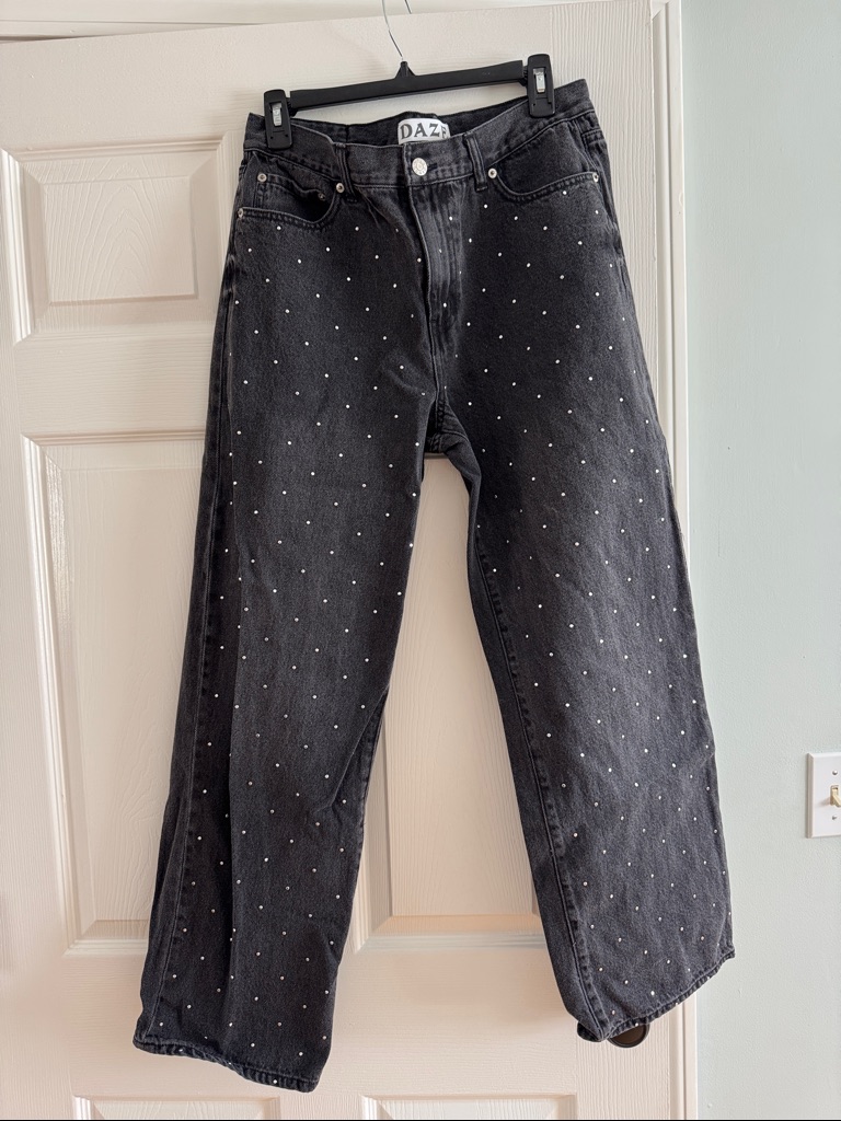 Daz Black Polka Dot Straight-Leg Jeans